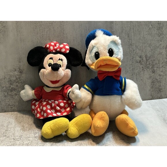 Vintage - Donald Duck Plush & Minnie Mouse Plush DisneyLand Walt Disney World - Picture 1 of 14